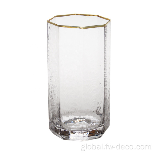 Beer Mug highball glass with gold rim Factory